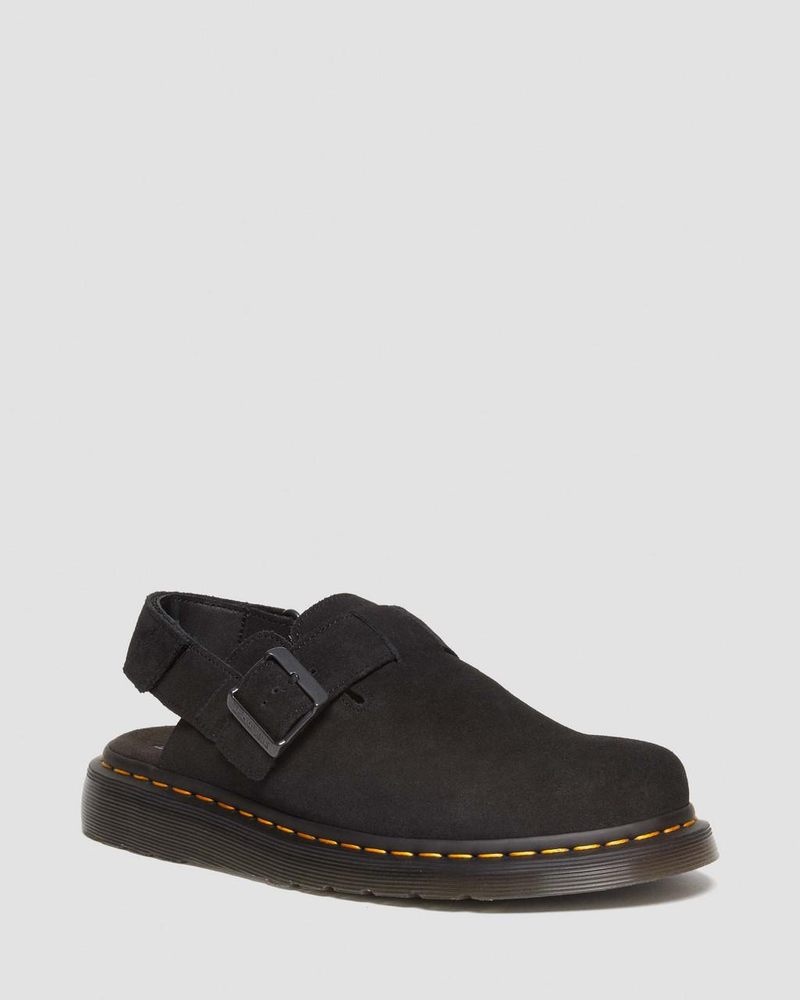 Dr Martin Martens Jorge II Suede Slingback Mules (E.H.Suede) Sandals Black | EK07-J0XQ