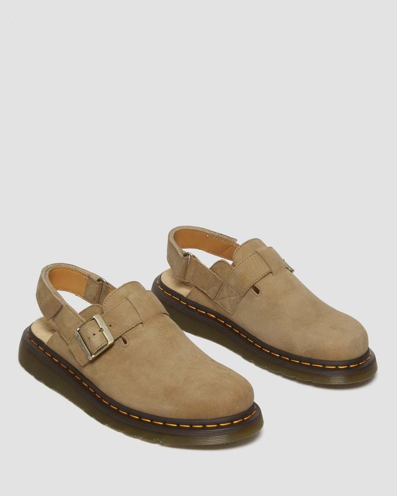 Dr Martin Martens Jorge II Tumbled Nubuck Leather Slingback Mules (Tumbled Nubuck) Sandals Savannah Tan | KK86-L4OW