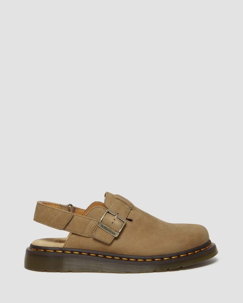 Dr Martin Martens Jorge II Tumbled Nubuck Leather Slingback Mules (Tumbled Nubuck) Sandals Savannah Tan | KK86-L4OW