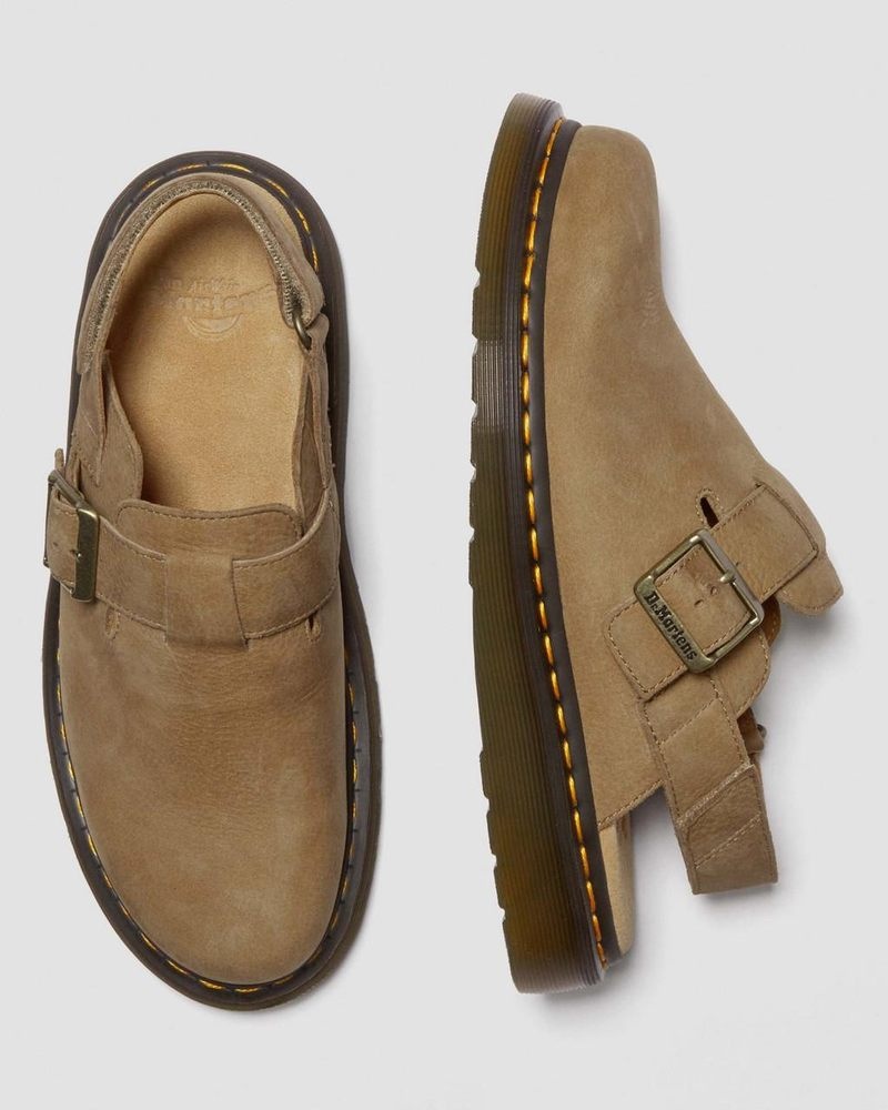 Dr Martin Martens Jorge II Tumbled Nubuck Leather Slingback Mules (Tumbled Nubuck) Sandals Savannah Tan | KK86-L4OW