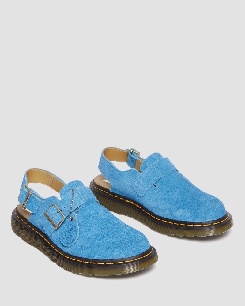 Dr Martin Martens Jorge Made in England Suede Slingback Mules (Repello Calf Suede (Gum Oil)) Sandals Blue | TJ66-D8GP