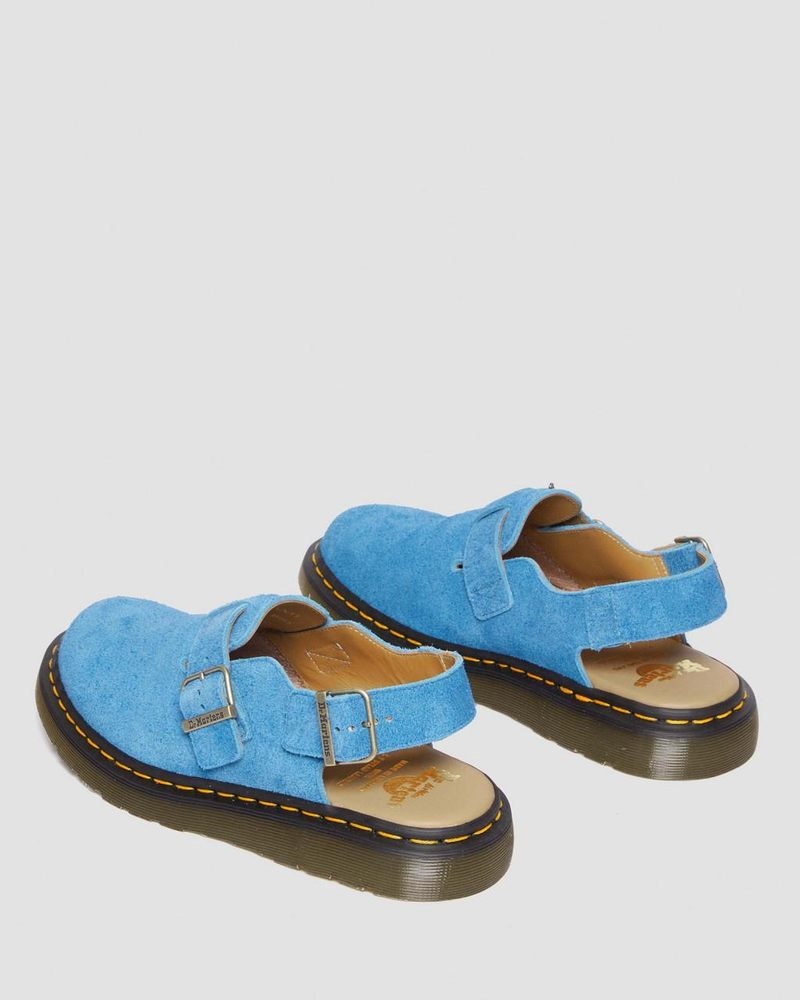 Dr Martin Martens Jorge Made in England Suede Slingback Mules (Repello Calf Suede (Gum Oil)) Sandals Blue | TJ66-D8GP