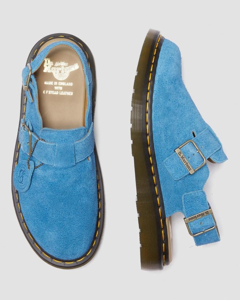 Dr Martin Martens Jorge Made in England Suede Slingback Mules (Repello Calf Suede (Gum Oil)) Sandals Blue | TJ66-D8GP