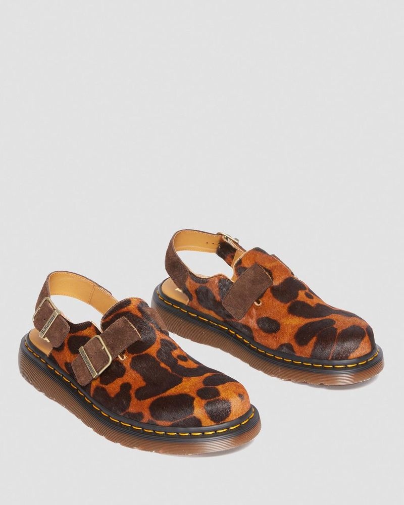 Dr Martin Martens Jorge Made in England Hair On Slingback Mule (Hair On) Sandals Ocelot | YJ18-F5MM