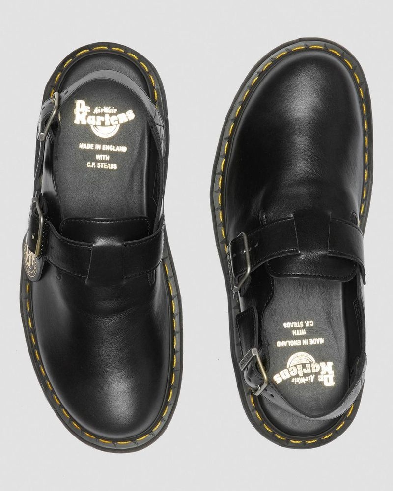 Dr Martin Martens Jorge Made in England Leather Slingback Mules Sandals Black | PC87-F2BC