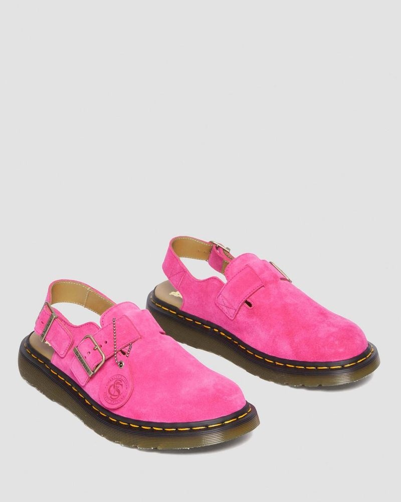 Dr Martin Martens Jorge Made in England Suede Slingback Mules (Repello Calf Suede (Gum Oil)) Sandals Pink | HM91-P0RR