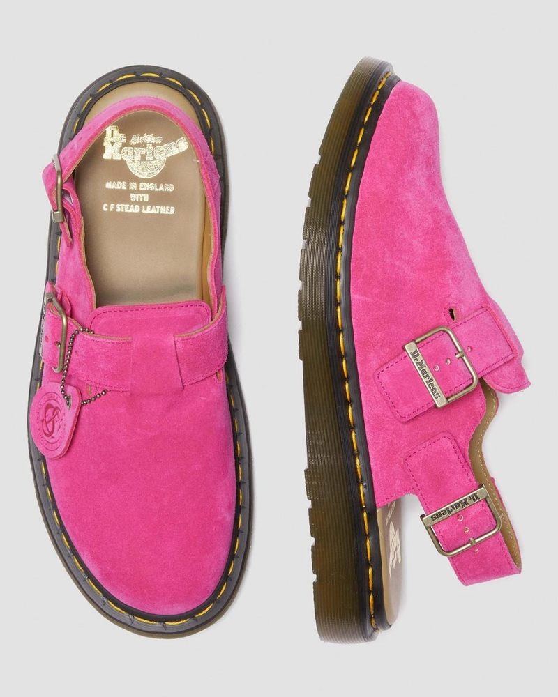 Dr Martin Martens Jorge Made in England Suede Slingback Mules (Repello Calf Suede (Gum Oil)) Sandals Pink | HM91-P0RR