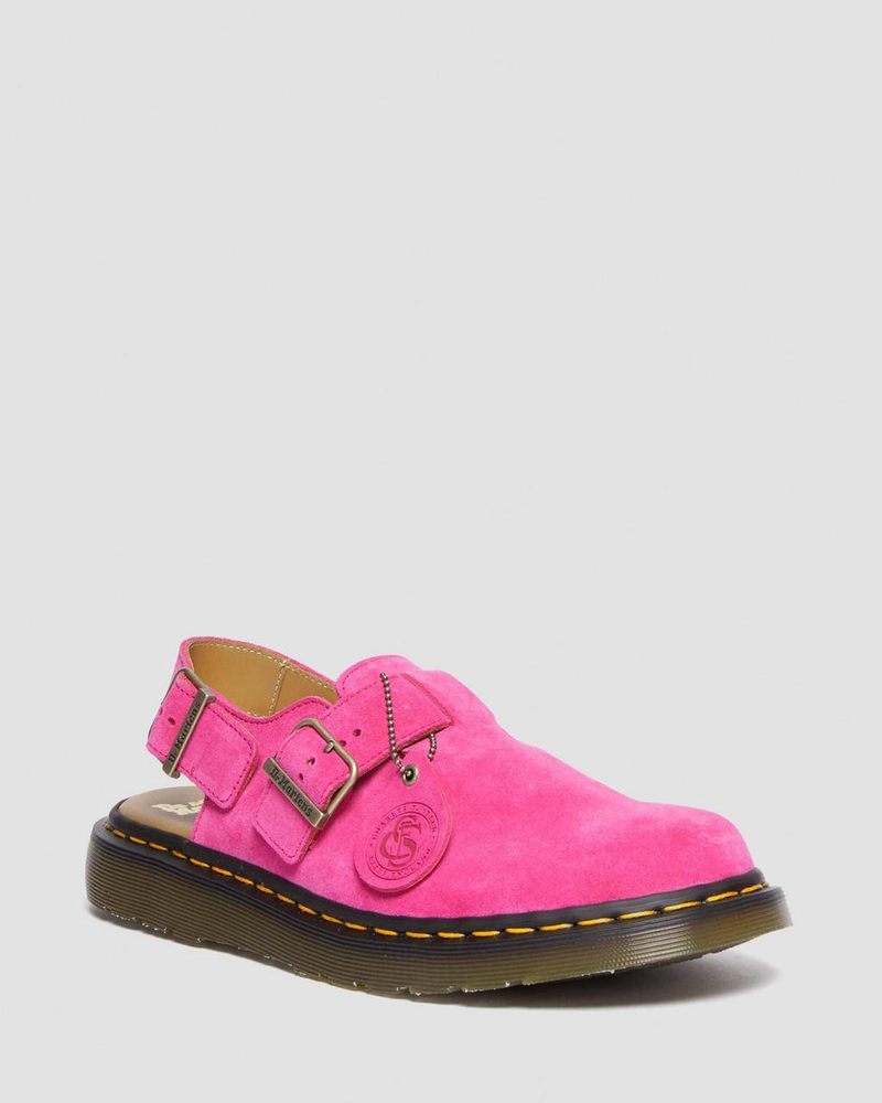 Dr Martin Martens Jorge Made in England Suede Slingback Mules (Repello Calf Suede (Gum Oil)) Sandals Pink | HM91-P0RR