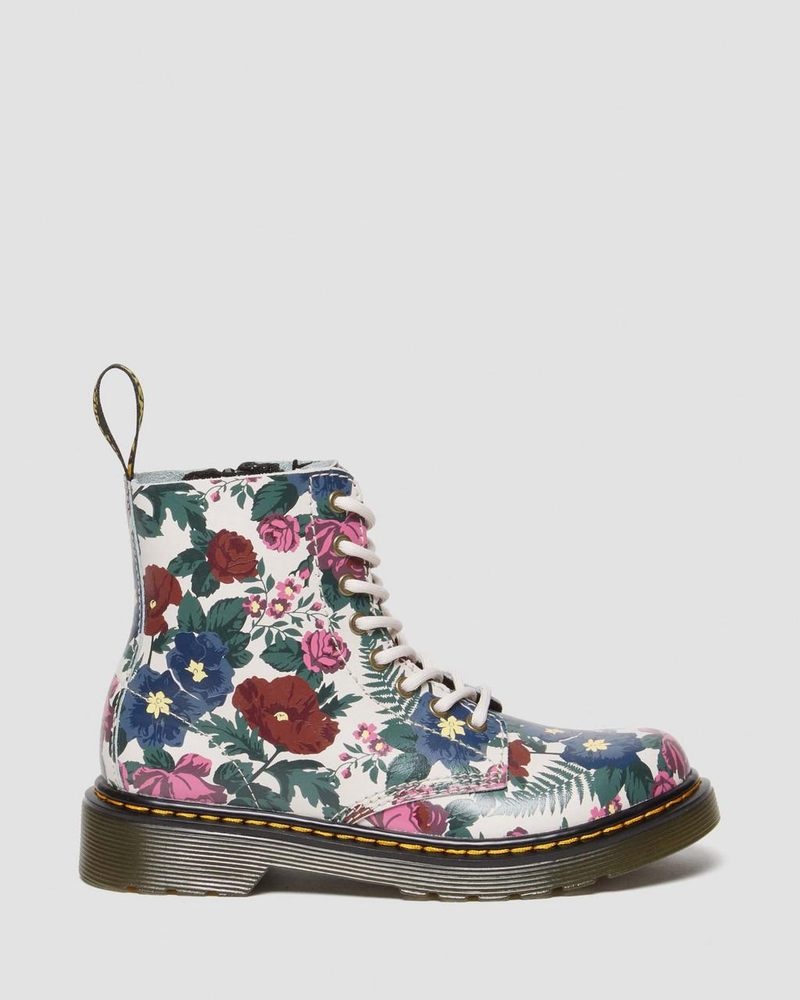 Dr Martin Martens Junior 1460 English Garden Leather Lace Up Boots (Hydro Leather) Boots Multi | OA03-B3IY