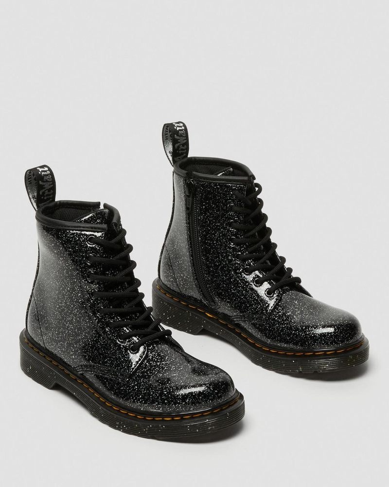 Dr Martin Martens Junior 1460 Glitter Lace Up Boots (Cosmic Glitter) Boots Black | TZ06-C2RJ