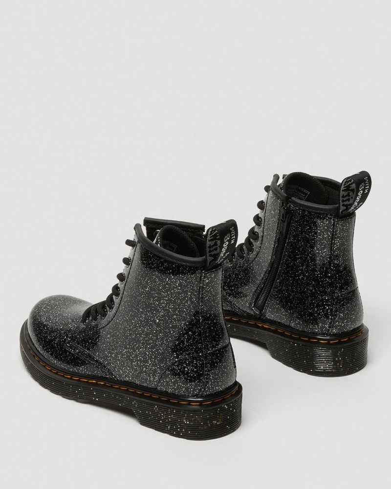 Dr Martin Martens Junior 1460 Glitter Lace Up Boots (Cosmic Glitter) Boots Black | TZ06-C2RJ