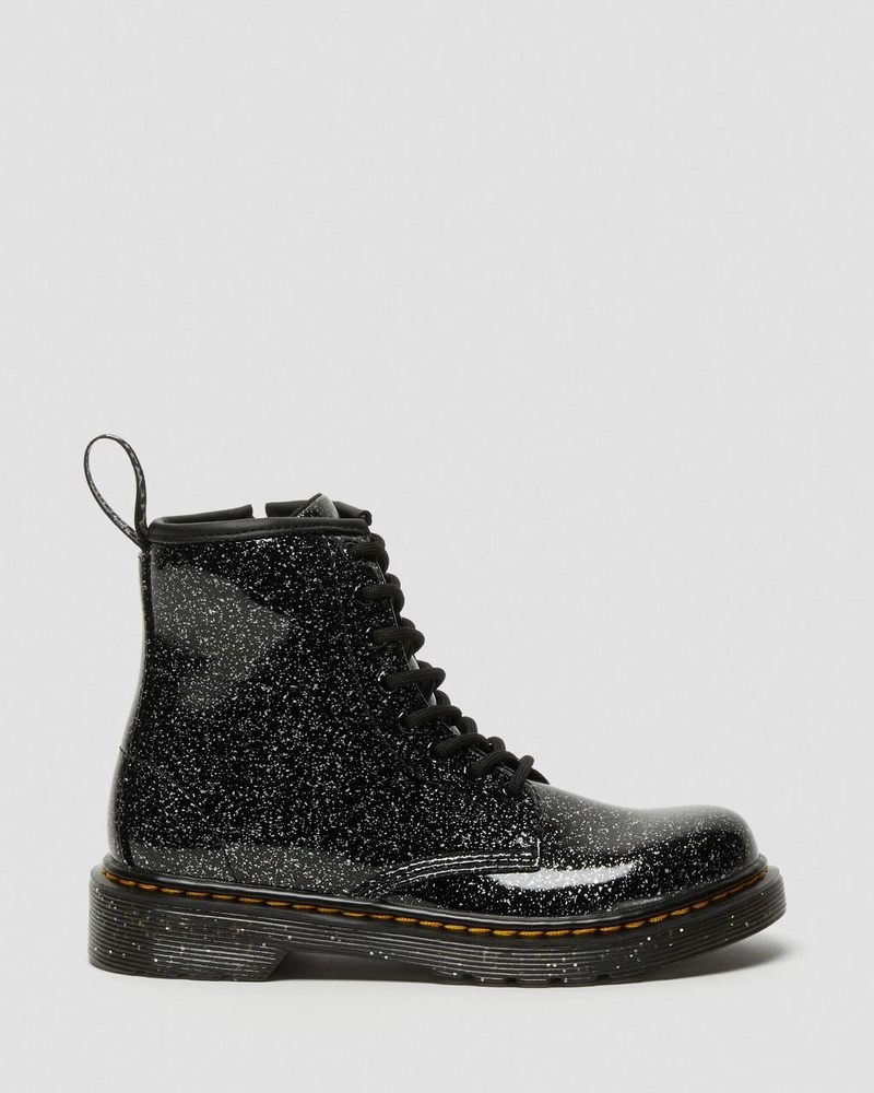 Dr Martin Martens Junior 1460 Glitter Lace Up Boots (Cosmic Glitter) Boots Black | TZ06-C2RJ