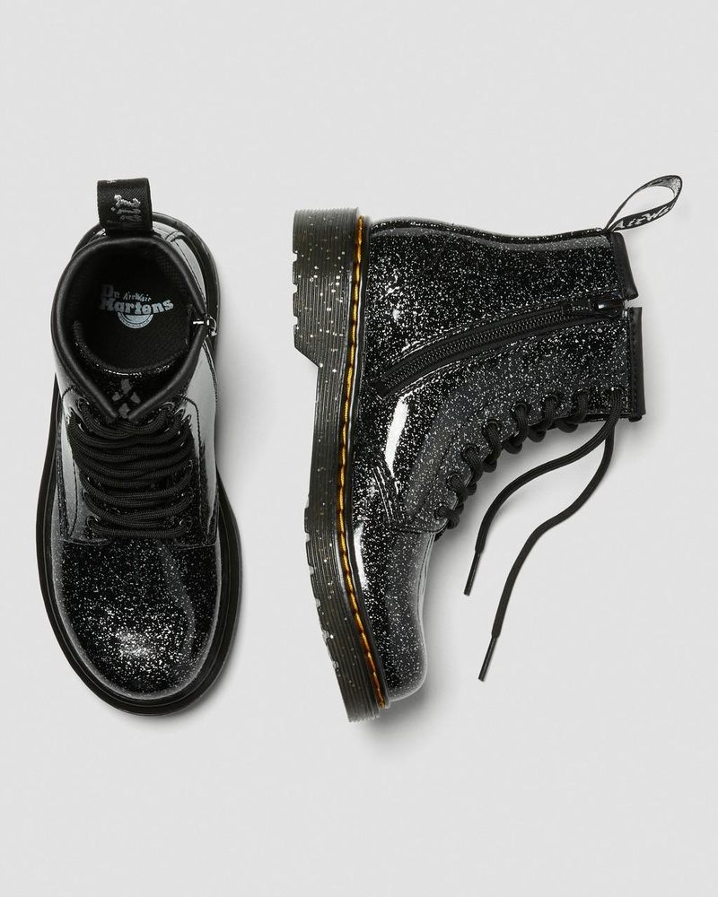 Dr Martin Martens Junior 1460 Glitter Lace Up Boots (Cosmic Glitter) Boots Black | TZ06-C2RJ