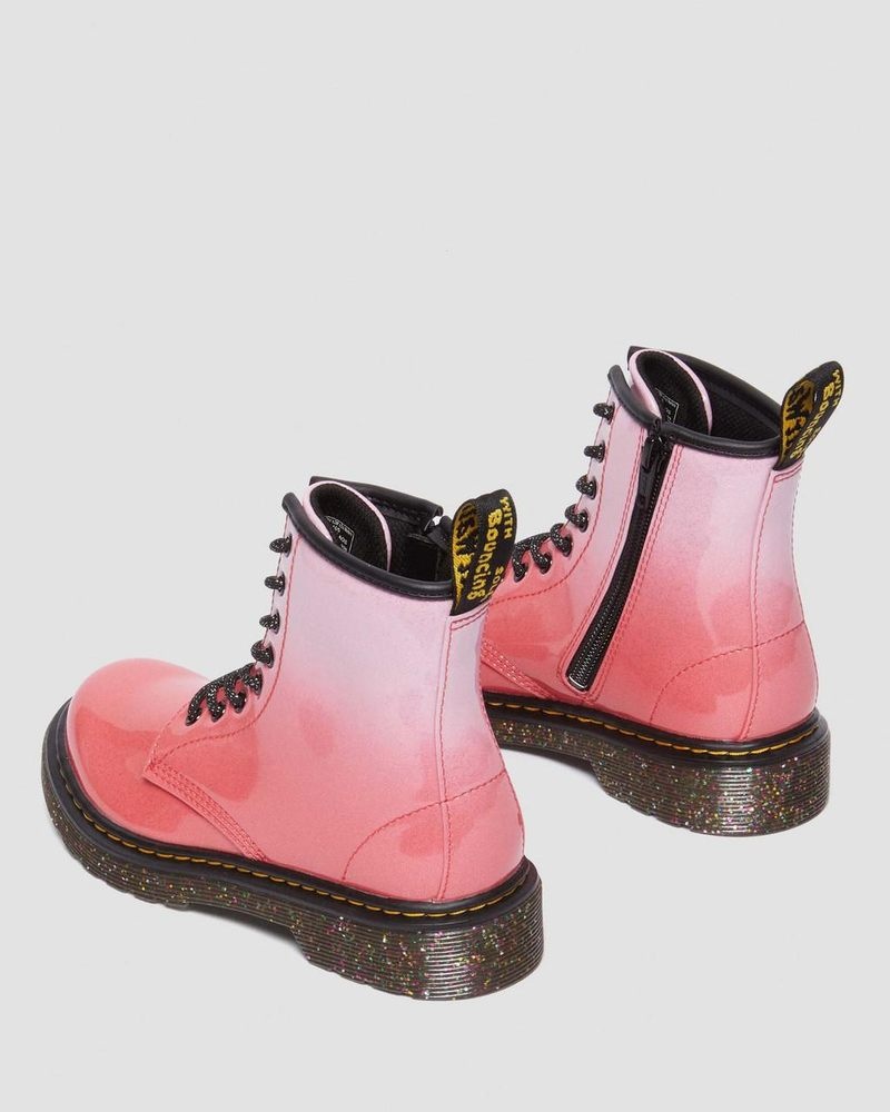 Dr Martin Martens Junior 1460 Gradient Glitter Leather Lace Up Boots Boots Pink | XU78-C0GB