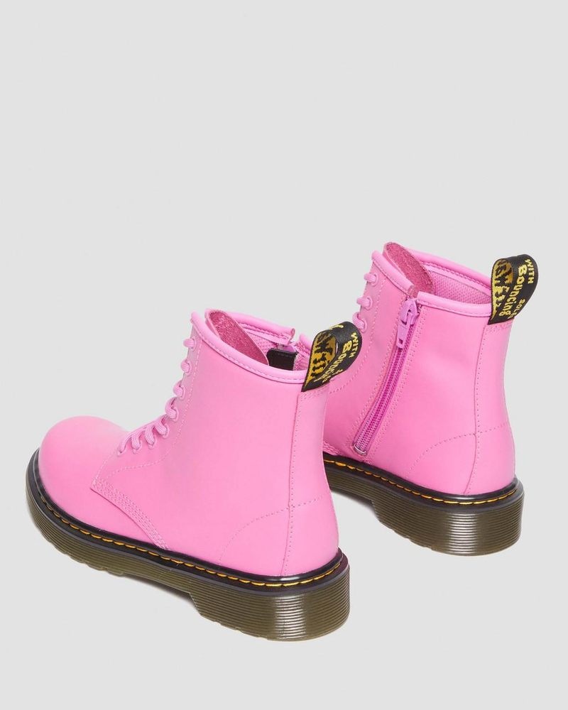 Dr Martin Martens Junior 1460 Leather Lace Up Boots (Romario) Boots Thrift Pink | WL59-M5QV