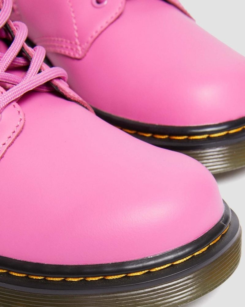 Dr Martin Martens Junior 1460 Leather Lace Up Boots (Romario) Boots Thrift Pink | WL59-M5QV