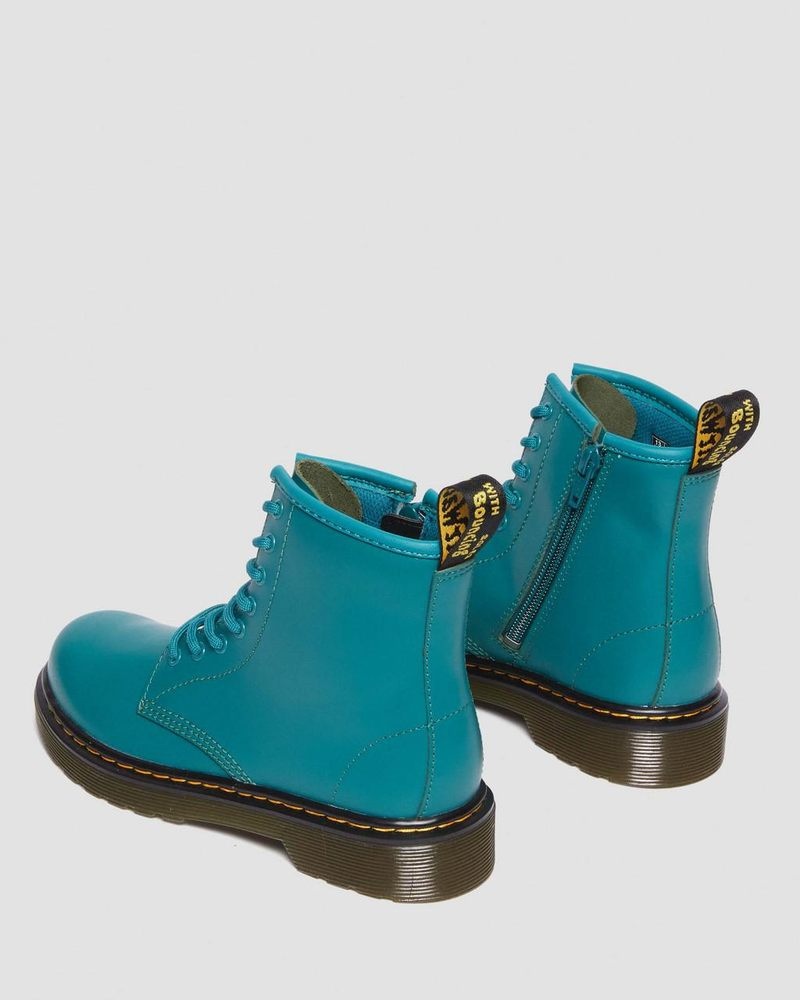 Dr Martin Martens Junior 1460 Leather Lace Up Boots (Romario) Boots Teal Green | UN06-T5LF