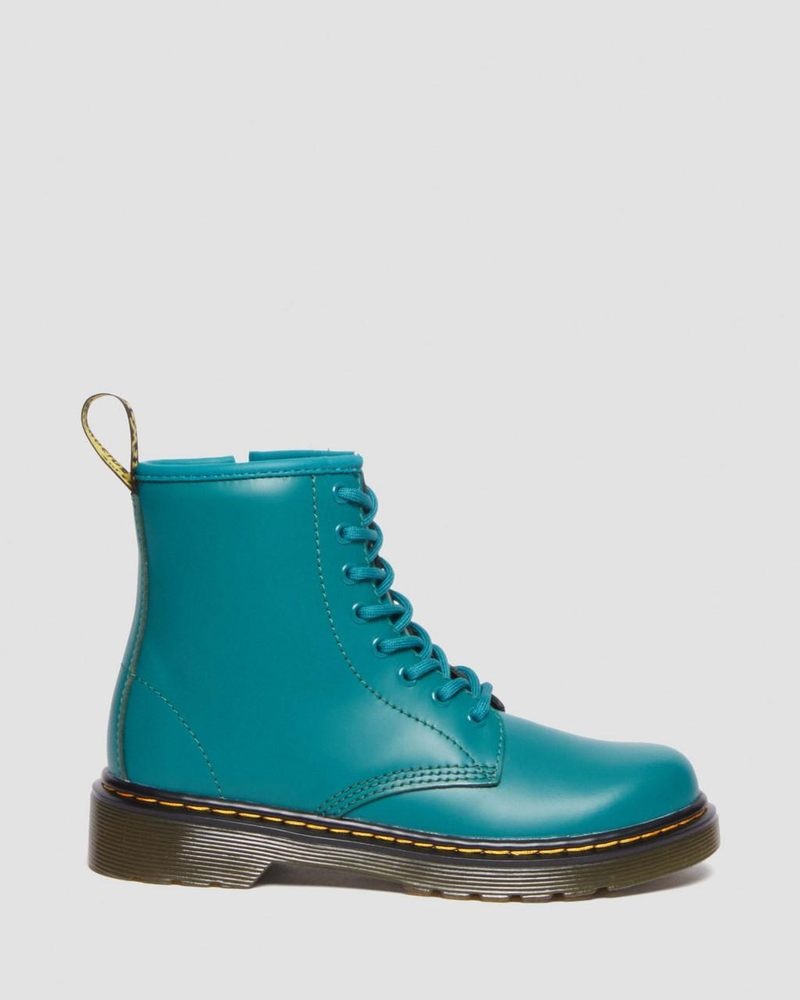 Dr Martin Martens Junior 1460 Leather Lace Up Boots (Romario) Boots Teal Green | UN06-T5LF