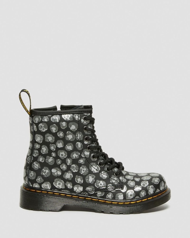 Dr Martin Martens Junior 1460 Leopard Hydro Leather Lace Up Boots (Loud Leopard K Hydro) Boots Black | ZO73-R2AD