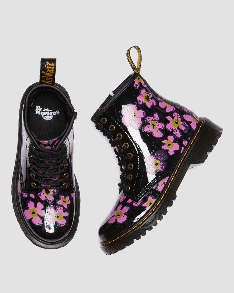 Dr Martin Martens Junior 1460 Pansy Patent Leather Lace Up Boots (T Lamper) Boots Black | OW75-F9ZS