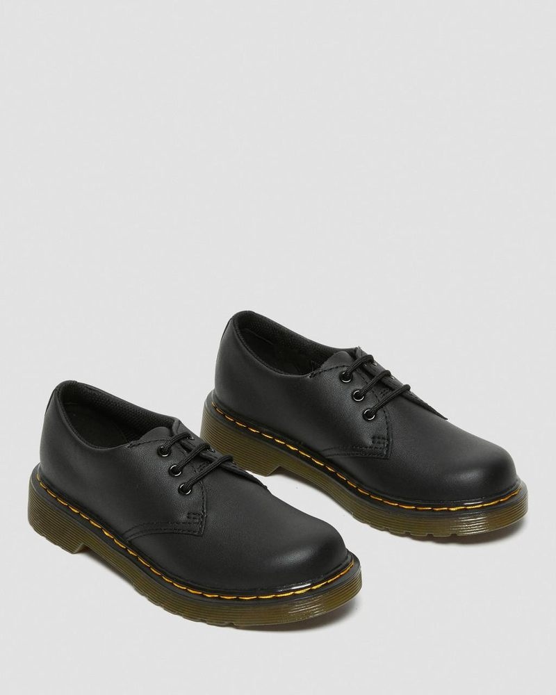 Dr Martin Martens Junior 1461 Softy T Leather Shoes (Softy T) Shoes Black | GQ37-A7FI