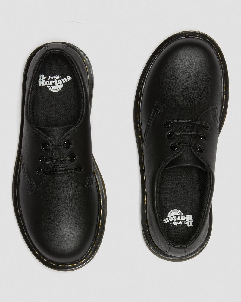 Dr Martin Martens Junior 1461 Softy T Leather Shoes (Softy T) Shoes Black | GQ37-A7FI