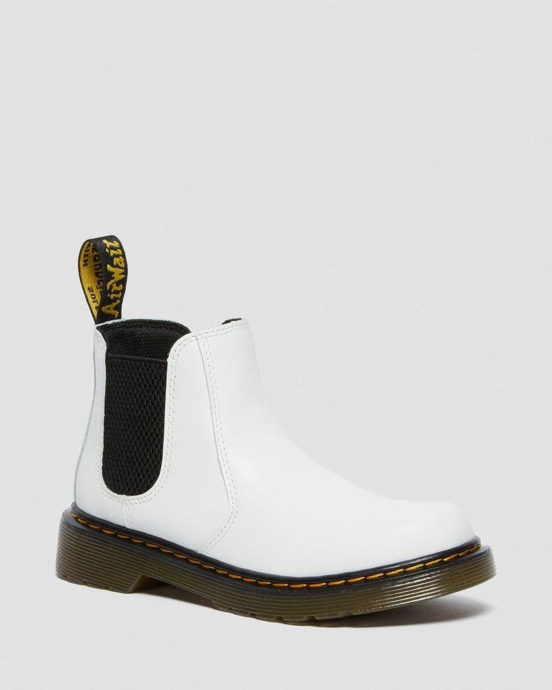 Dr Martin Martens Junior 2976 Leather Chelsea Boots (Romario) Shoes White | JJ31-V3XH