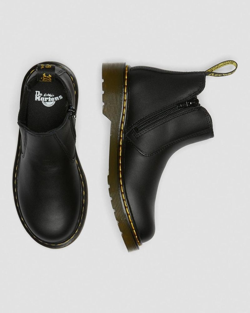 Dr Martin Martens Junior 2976 Softy T Leather Chelsea Boots (Softy T) Boots Black | GV20-A4JV