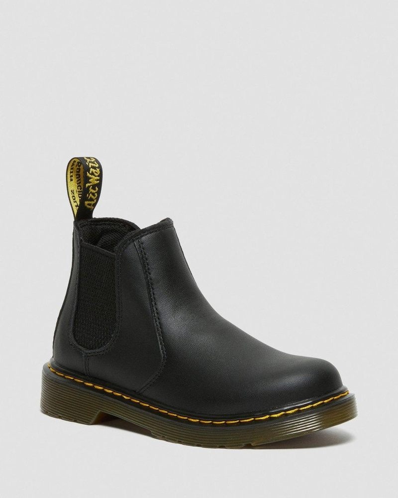 Dr Martin Martens Junior 2976 Softy T Leather Chelsea Boots (Softy T) Boots Black | GV20-A4JV