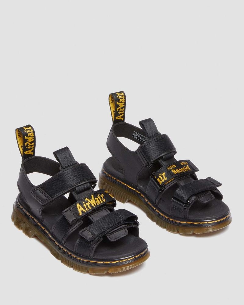 Dr Martin Martens Junior Callan Casual Sandals (Extra Tough 50/50+Rubbery) Sandals Black | HX28-U4HB