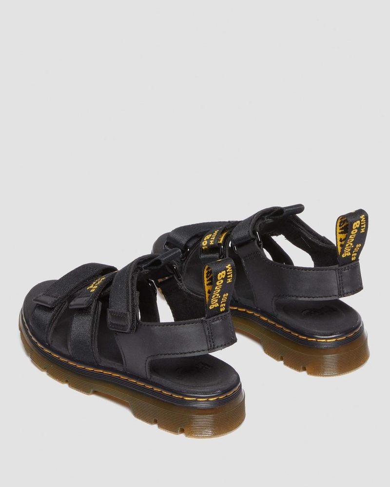 Dr Martin Martens Junior Callan Casual Sandals (Extra Tough 50/50+Rubbery) Sandals Black | HX28-U4HB