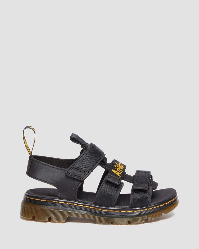 Dr Martin Martens Junior Callan Casual Sandals (Extra Tough 50/50+Rubbery) Sandals Black | HX28-U4HB