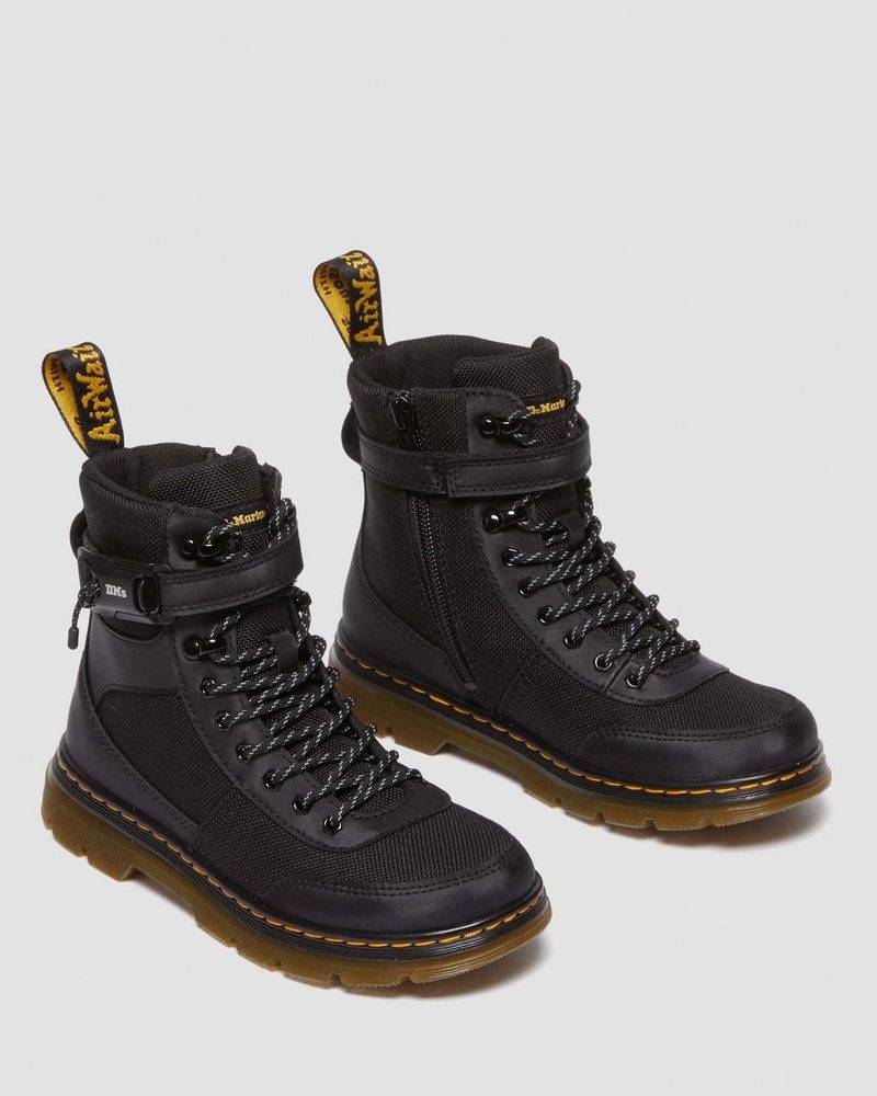 Dr Martin Martens Junior Combs Tech Extra Tough Poly Casual Boots (Extra Tough 50/50+Rubbery) Boots Black | BL18-C4BD