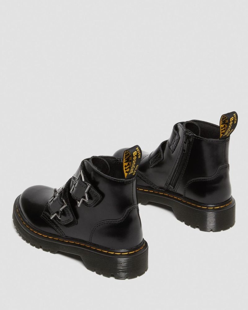 Dr Martin Martens Junior Devon Bex Leather Ankle Boots (Lissome) Boots Black | LJ26-A7QF