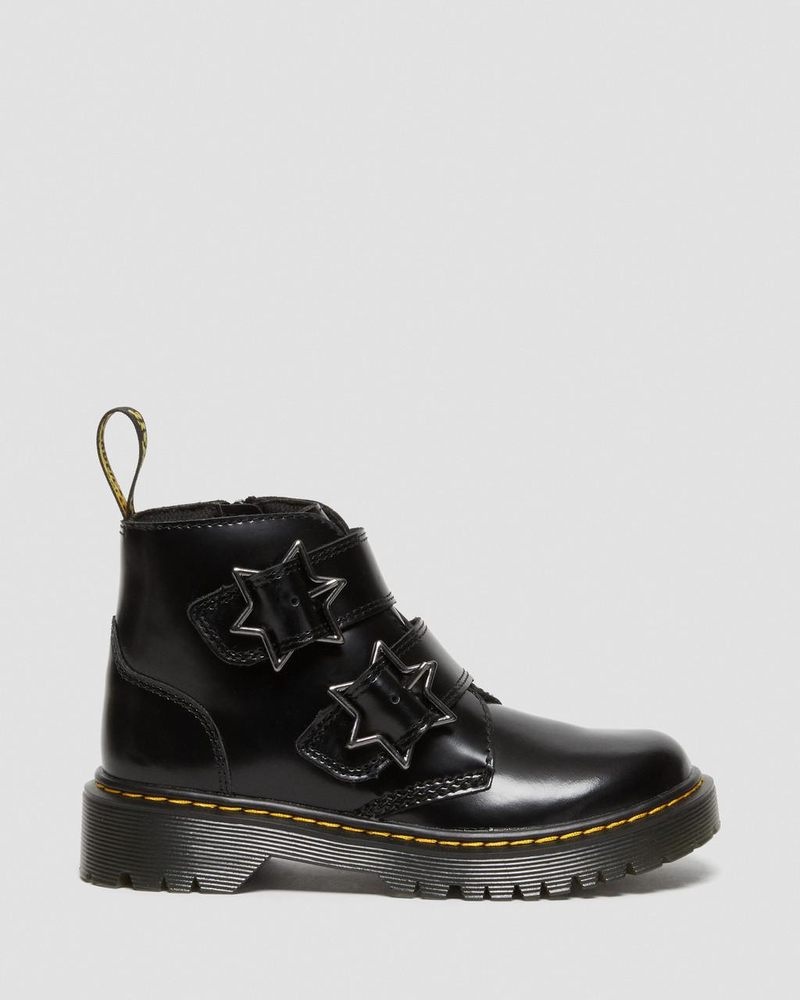 Dr Martin Martens Junior Devon Bex Leather Ankle Boots (Lissome) Boots Black | LJ26-A7QF