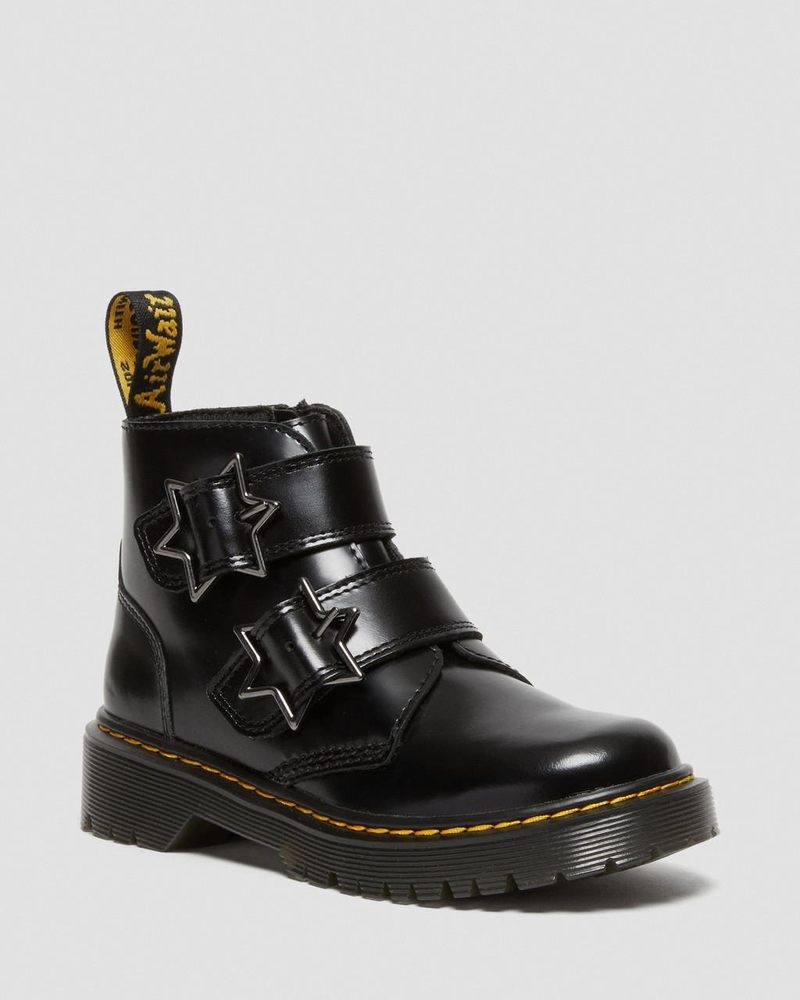 Dr Martin Martens Junior Devon Bex Leather Ankle Boots (Lissome) Boots Black | LJ26-A7QF