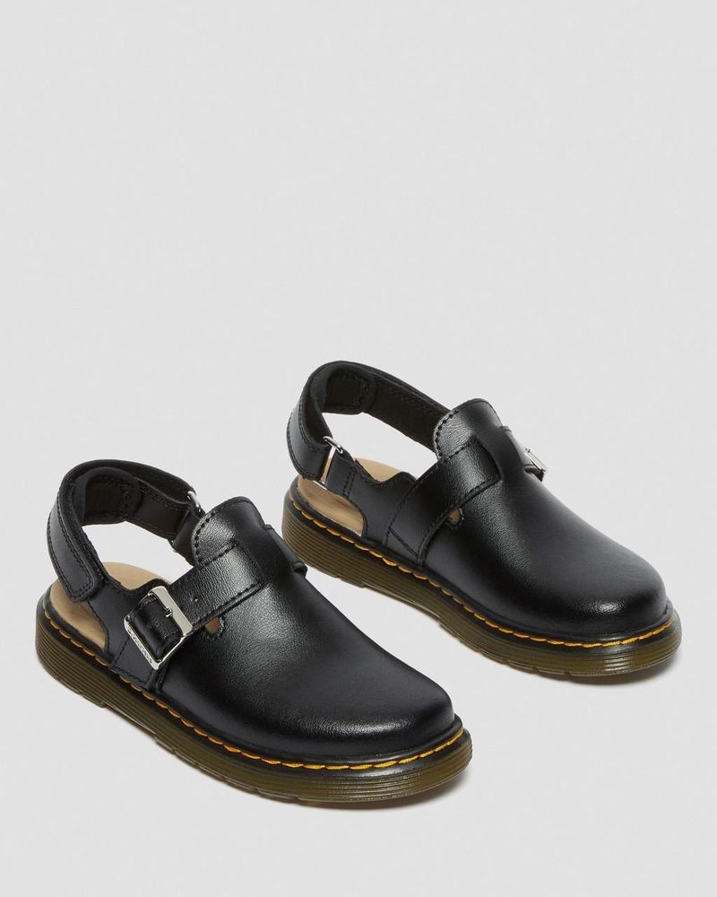 Dr Martin Martens Junior Jorgie Leather Slingback Mules (T Lamper) Sandals Black | JP11-O8ZK