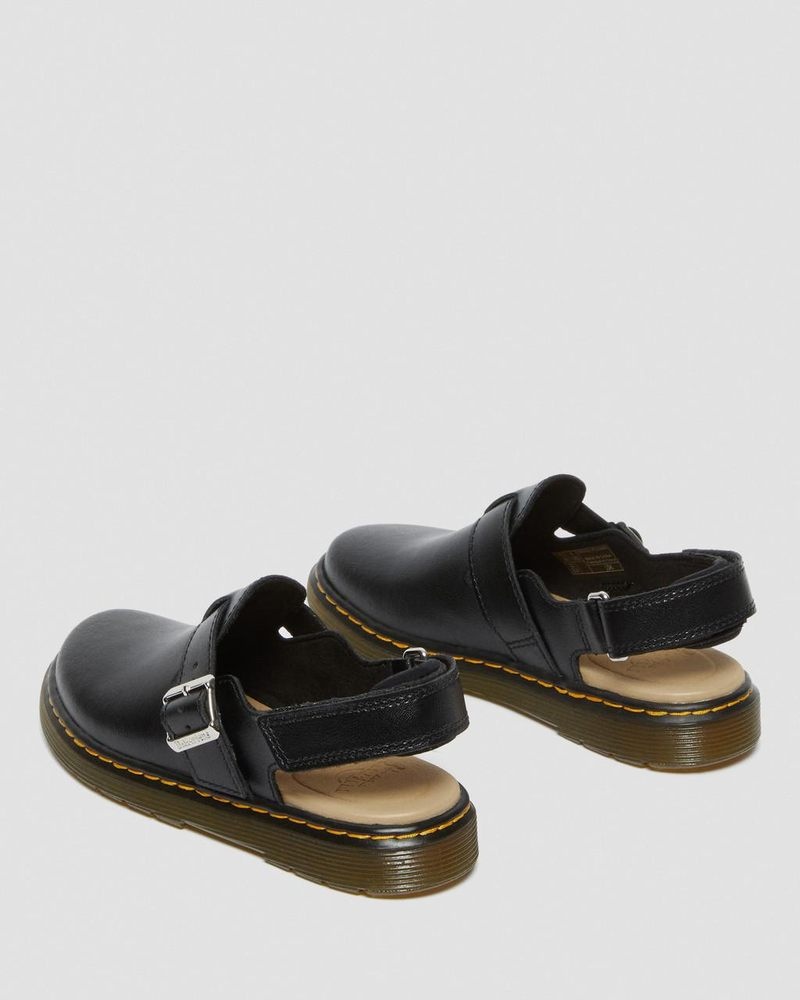 Dr Martin Martens Junior Jorgie Leather Slingback Mules (T Lamper) Sandals Black | JP11-O8ZK