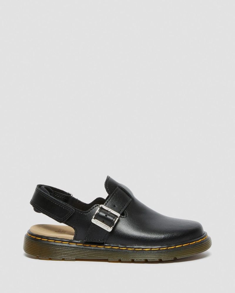 Dr Martin Martens Junior Jorgie Leather Slingback Mules (T Lamper) Sandals Black | JP11-O8ZK