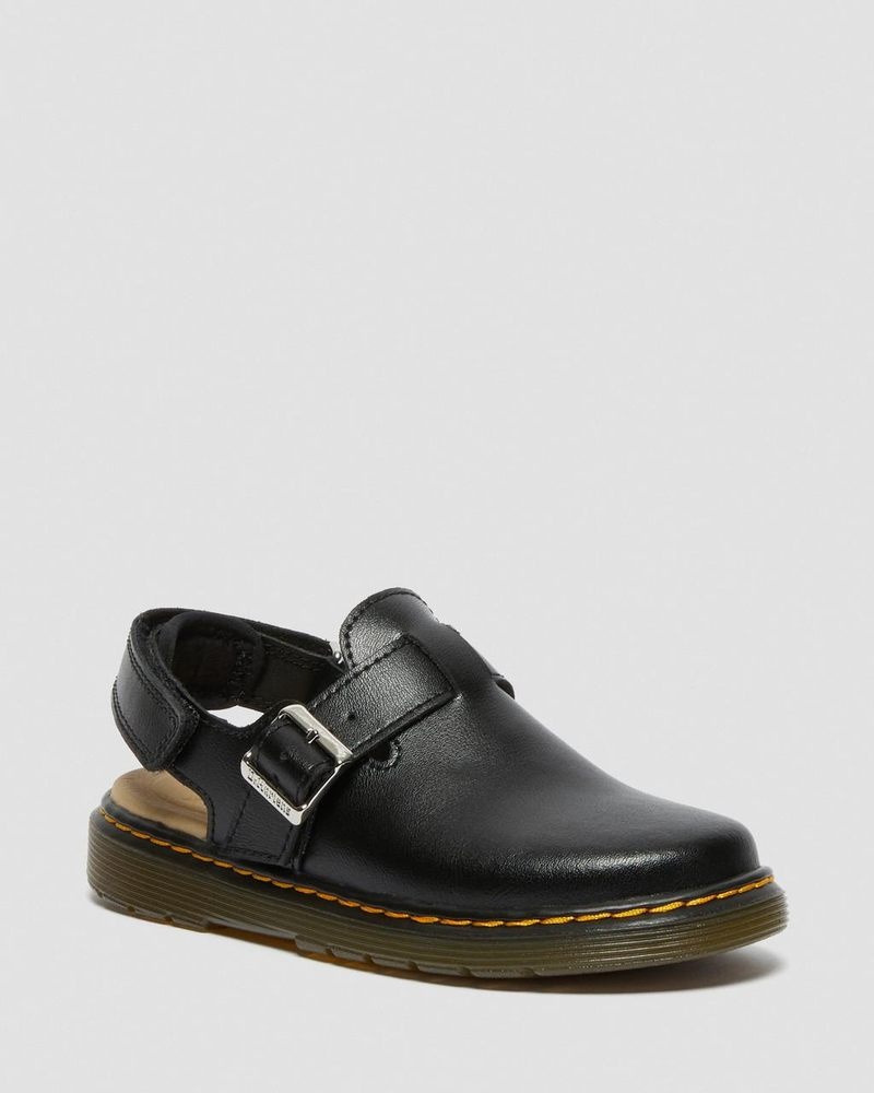 Dr Martin Martens Junior Jorgie Leather Slingback Mules (T Lamper) Sandals Black | JP11-O8ZK