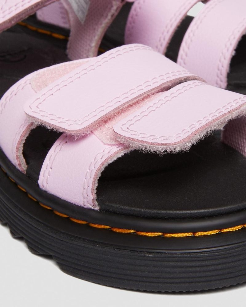 Dr Martin Martens Junior Klaire Athena Leather Strap Sandals (Athena) Sandals Pale Pink | AV39-U8VE