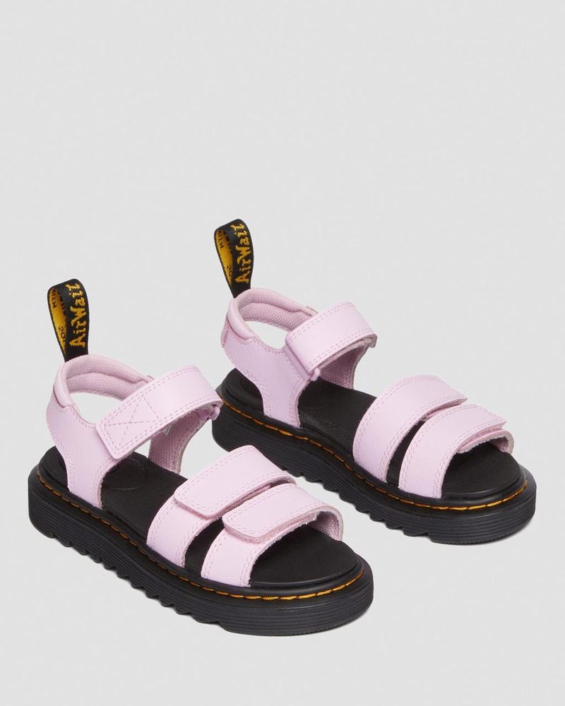 Dr Martin Martens Junior Klaire Athena Leather Strap Sandals (Athena) Sandals Pale Pink | AV39-U8VE