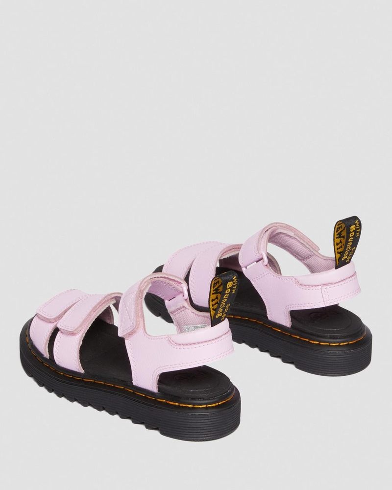 Dr Martin Martens Junior Klaire Athena Leather Strap Sandals (Athena) Sandals Pale Pink | AV39-U8VE