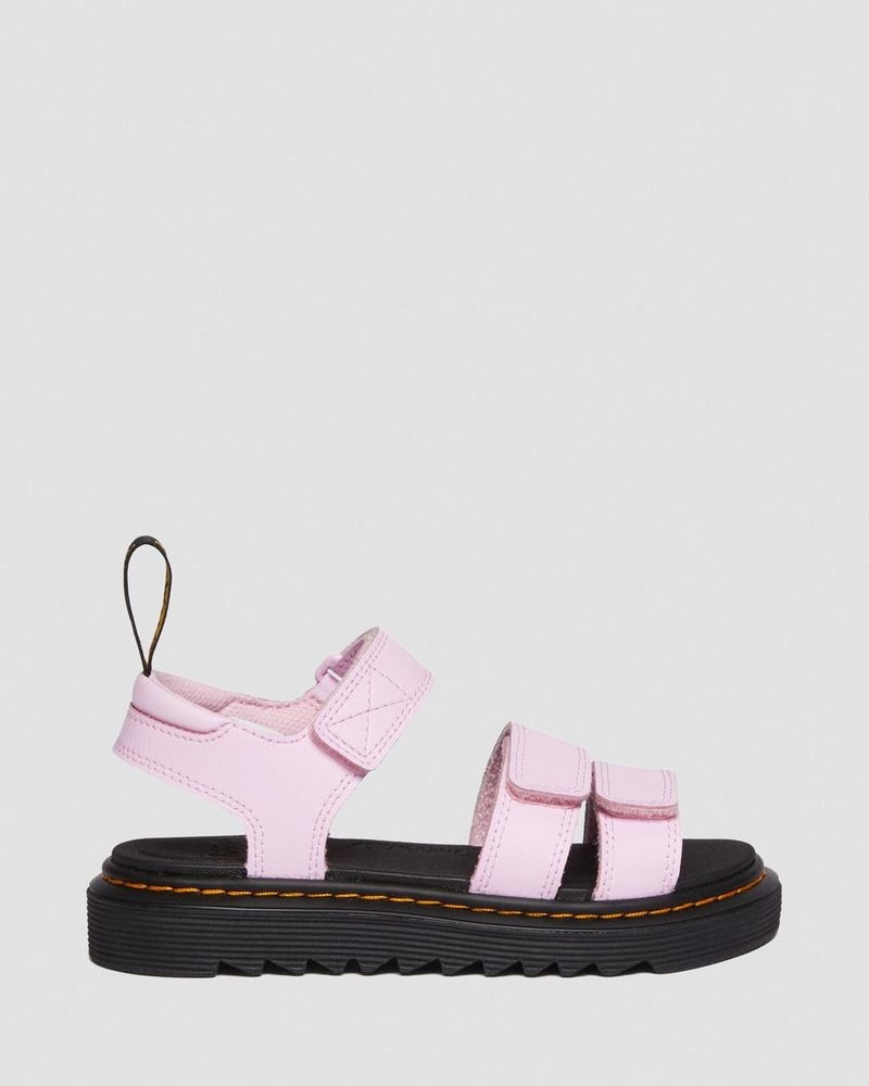 Dr Martin Martens Junior Klaire Athena Leather Strap Sandals (Athena) Sandals Pale Pink | AV39-U8VE