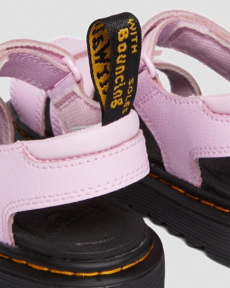 Dr Martin Martens Junior Klaire Athena Leather Strap Sandals (Athena) Sandals Pale Pink | AV39-U8VE