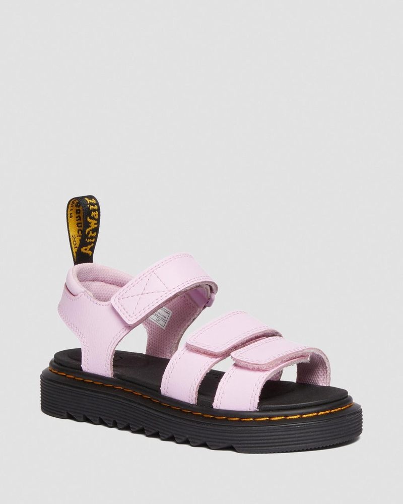 Dr Martin Martens Junior Klaire Athena Leather Strap Sandals (Athena) Sandals Pale Pink | AV39-U8VE