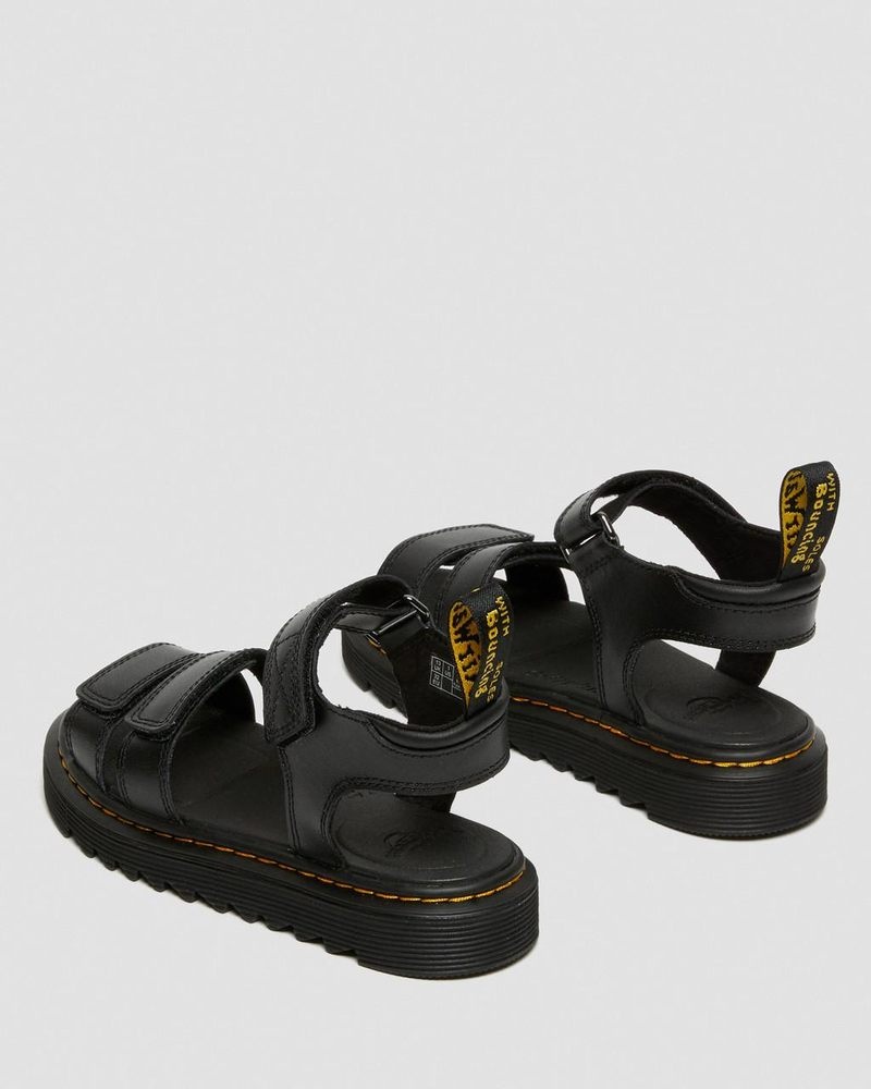 Dr Martin Martens Junior Klaire Leather Strap Sandals (T Lamper) Sandals Black | RT11-N1YC