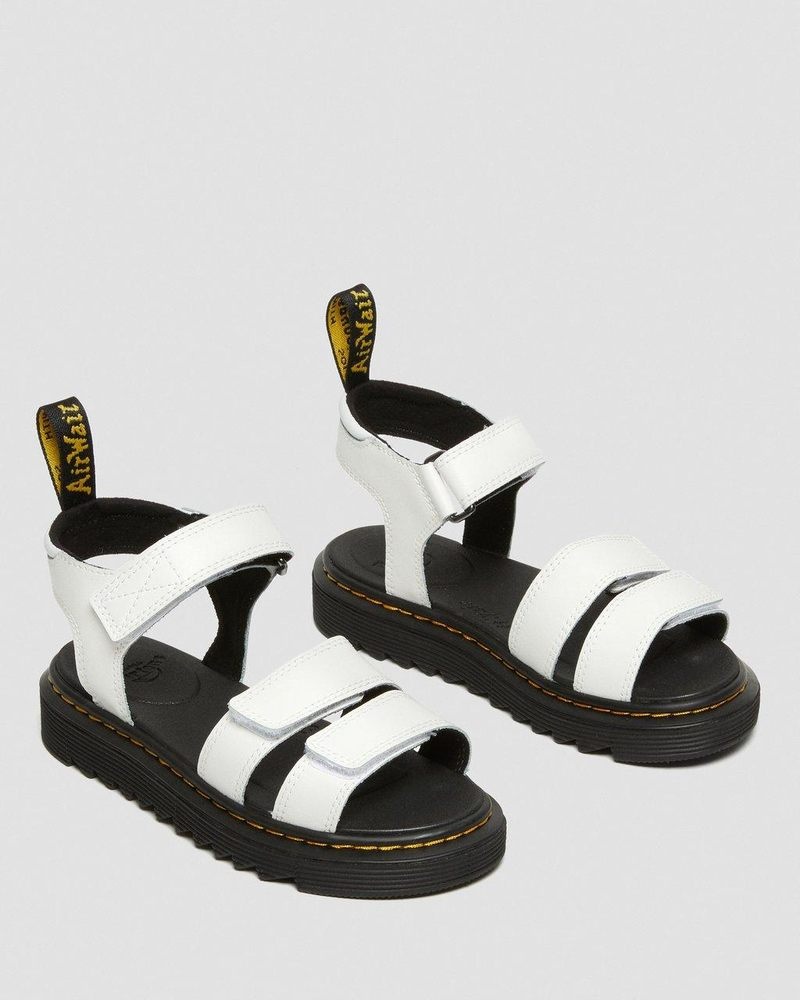 Dr Martin Martens Junior Klaire Leather Strap Sandals (T Lamper) Sandals White | VI13-A5SG