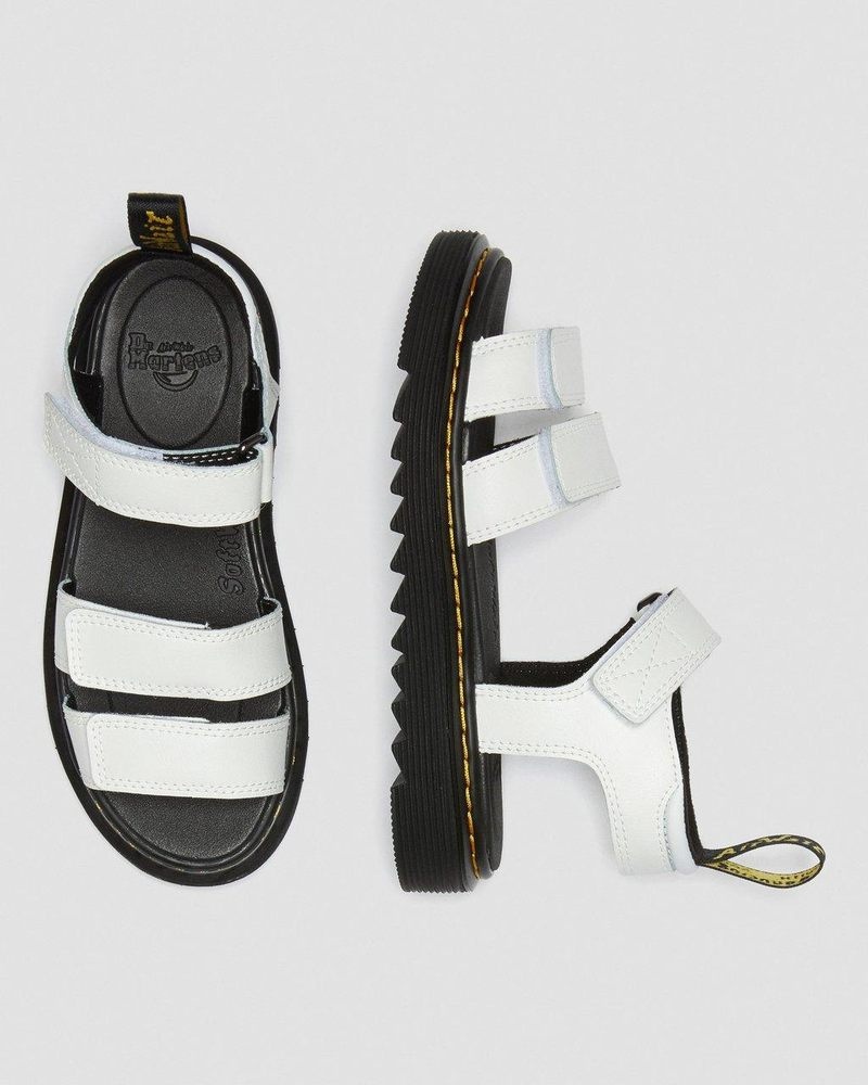 Dr Martin Martens Junior Klaire Leather Strap Sandals (T Lamper) Sandals White | VI13-A5SG