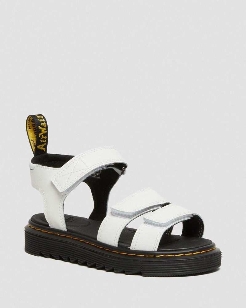 Dr Martin Martens Junior Klaire Leather Strap Sandals (T Lamper) Sandals White | VI13-A5SG